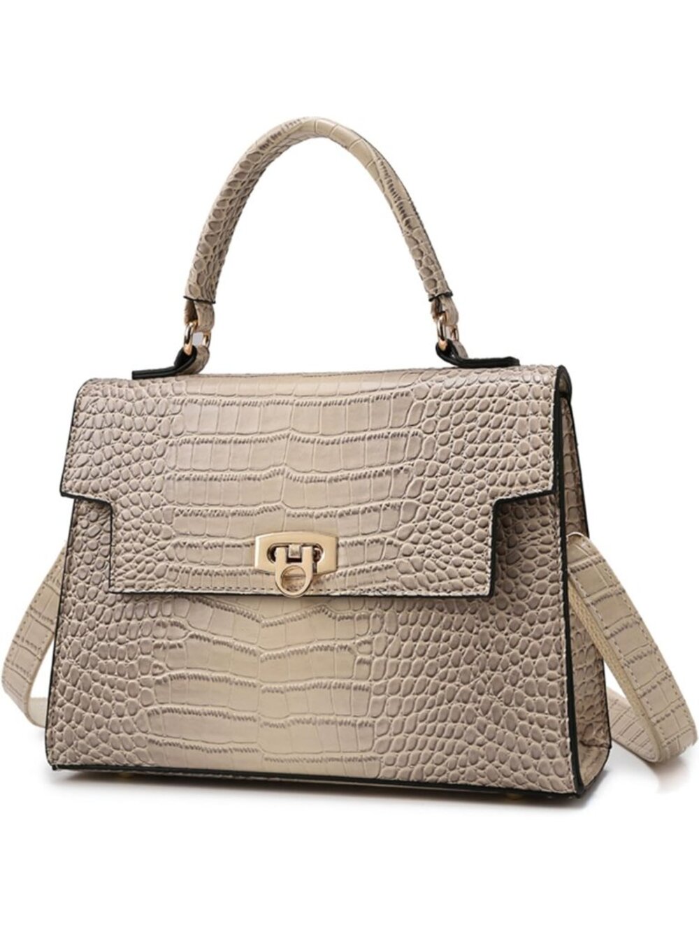 Women's Khaki Rhinestone Chain Crossbody Tote Handbag Evening Bag